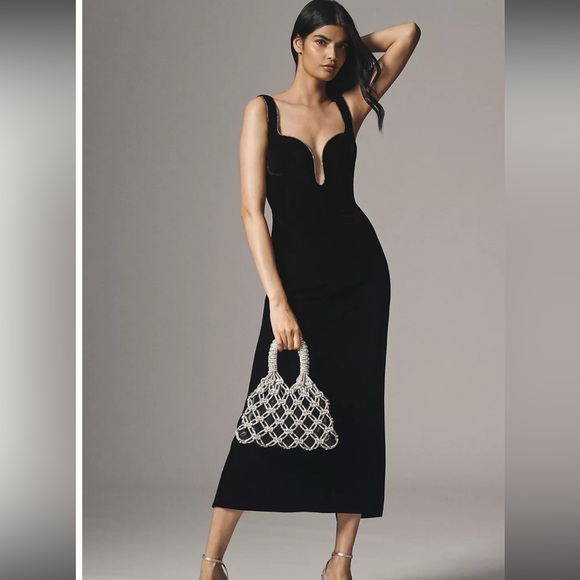Bardot Brooklyn Diamonte Midi Dress In Black - Picture 1 of 13